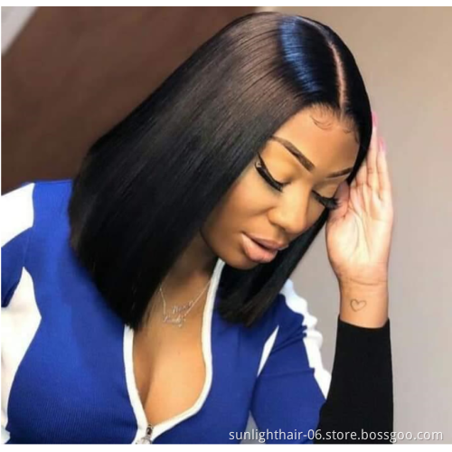 Free sample wholesale Sunlight 100% human hair lace front wig bob virgin raw brazilian cuticle aligned hair Celiehair